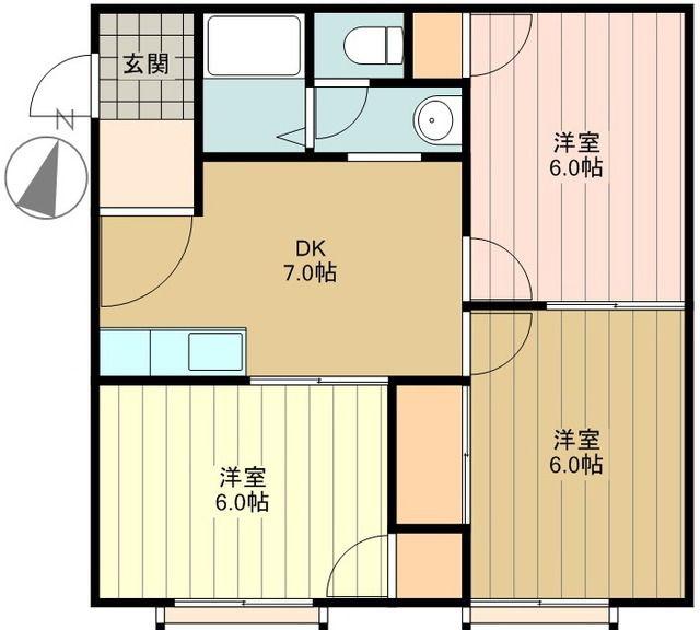 MAISON LILAS(3DK/1階)の間取り写真