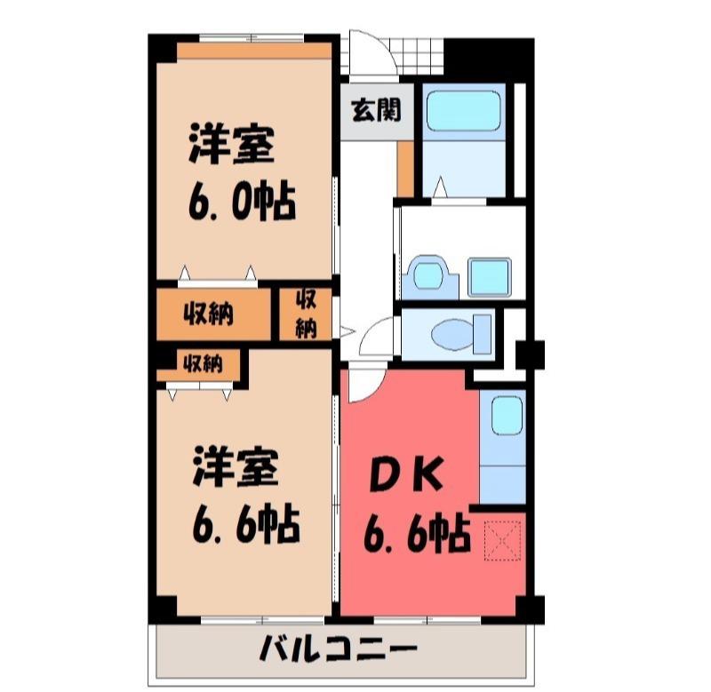 レモングラス(2DK/3階)の間取り写真