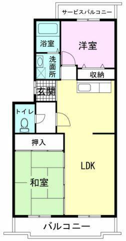 アヴニールドゥモエ(2LDK/4階)の間取り写真
