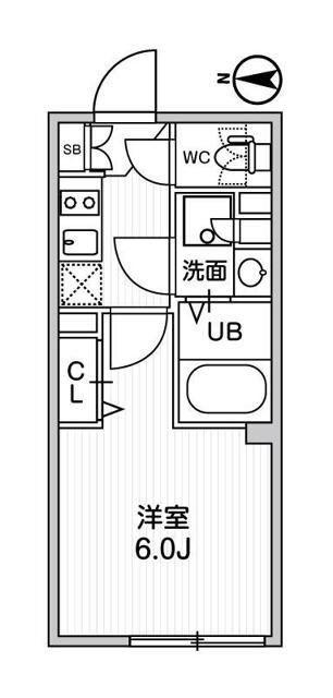 ルネサンスコート高田馬場パトリア(1K/2階)の間取り写真