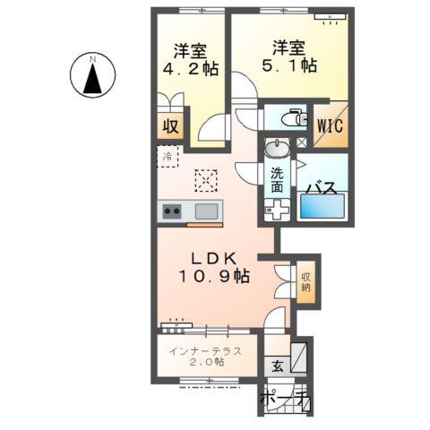 笠松町中野M様アパート(2LDK/1階)の間取り写真