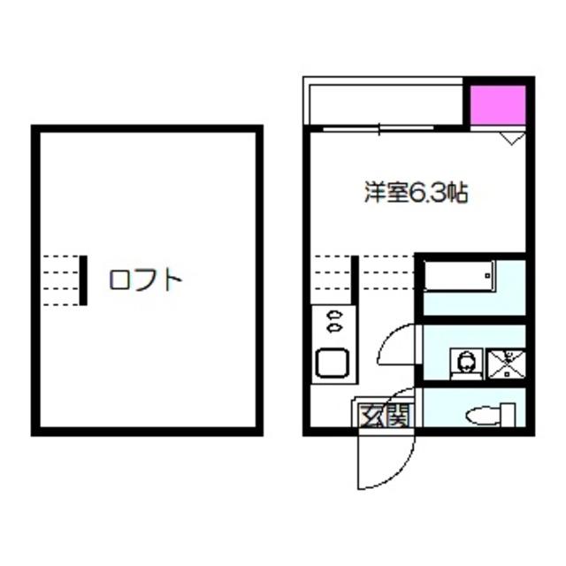 ハーモニーテラス墨江II(1K/2階)の間取り写真