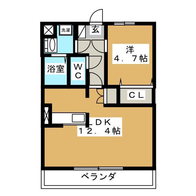 CASA DUO サウス(1LDK/1階)の間取り写真