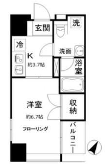 ウエストテラス汐留(1K/10階)の間取り写真
