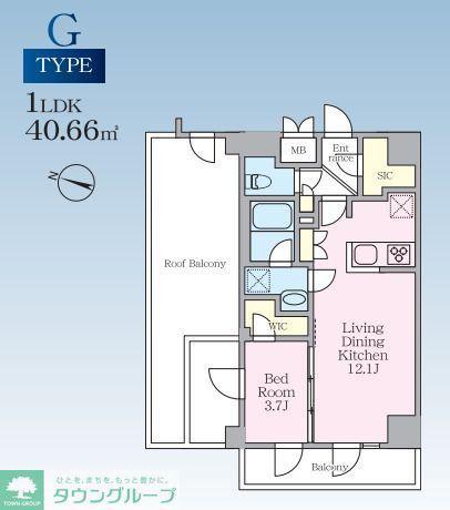 S-RESIDENCE板橋大山CLAIR(1LDK/4階)の間取り写真