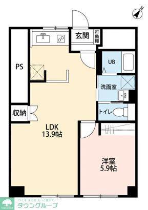東武北大宮サンライトマンション(1LDK/4階)の間取り写真