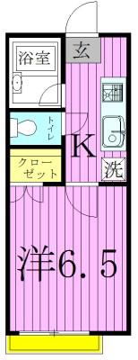 ベルエイト北綾瀬II(1K/1階)の間取り写真