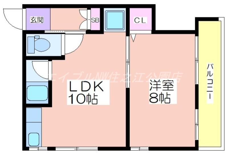 プレスト東加賀屋(1LDK/4階)の間取り写真