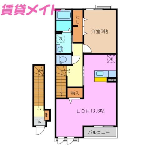 レスポワール(1LDK/2階)の間取り写真