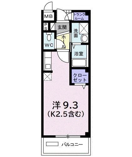 エンピエッサ東大和(ワンルーム/4階)の間取り写真