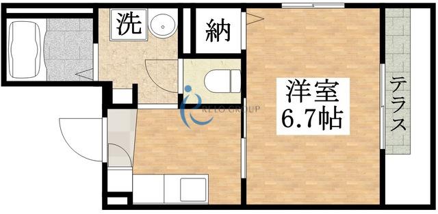 コートビレッジ平野(1K/1階)の間取り写真
