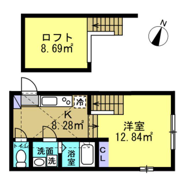 POSH YOKOTE(1K/2階)の間取り写真