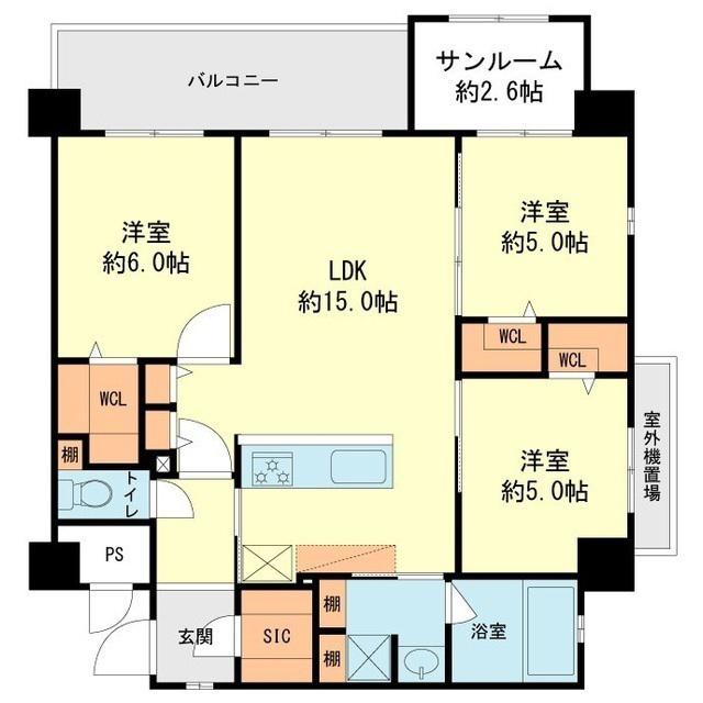 大和町4丁目ビル工事(3LDK/2階)の間取り写真