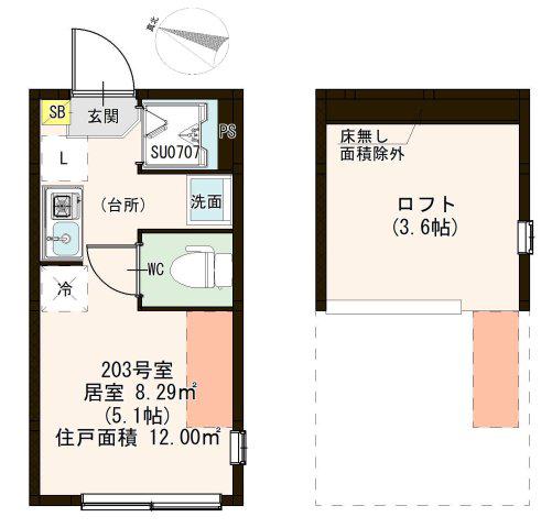 ハーモニー東十条テラス(ワンルーム/2階)の間取り写真