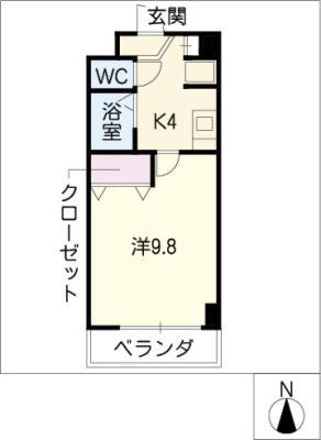 覚王山グランド井筒(1K/5階)の間取り写真