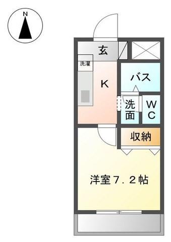 ハイムカトレア(1K/2階)の間取り写真