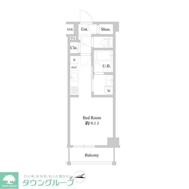 B CITY APARTMENT ITABASHI ノース(1K/4階)の間取り写真