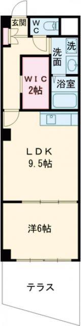 COMFORT 額原(1LDK/1階)の間取り写真