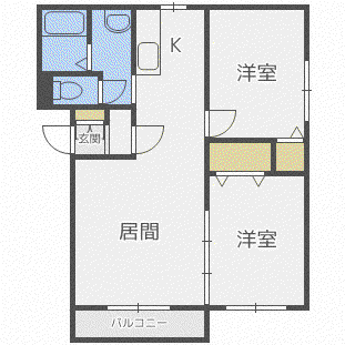 パレスニーノ23(2LDK/3階)の間取り写真