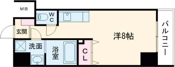 ルミノーサ堺(ワンルーム/11階)の間取り写真