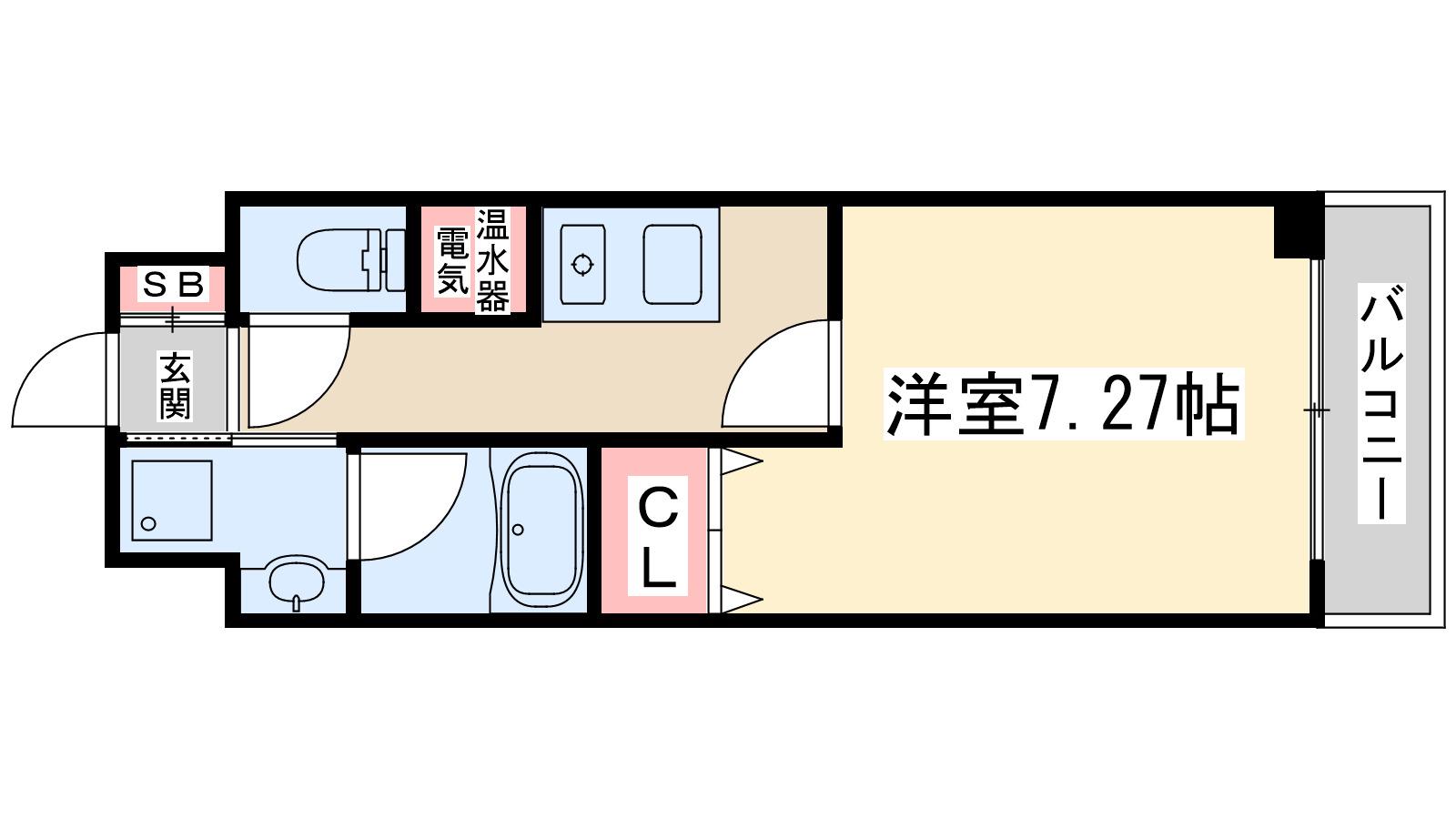 WILLDO塚本(1K/8階)の間取り写真