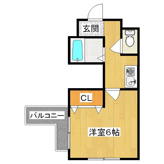 ヤマシナアーバンコテージ(1K/1階)の間取り写真