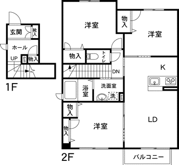 レ・セーナ(3LDK/2階)の間取り写真