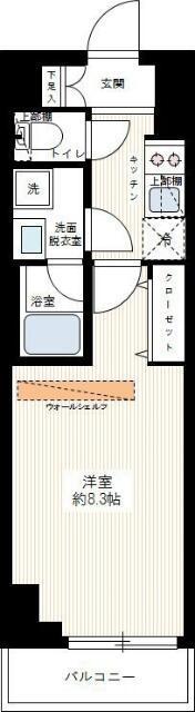 ブライズ亀戸DUE(1K/2階)の間取り写真