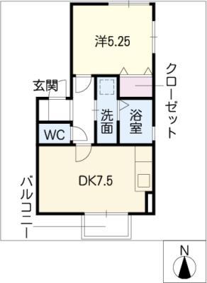 さくらメゾン山崎川(1DK/1階)の間取り写真