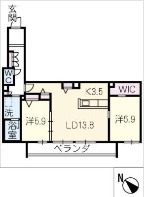 ハイラエトス(2LDK/2階)の間取り写真