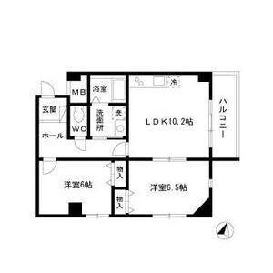 ウィル猫洞(2LDK/1階)の間取り写真