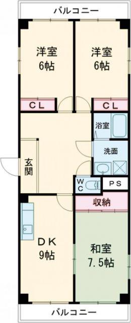 宝樹レジデンス(3DK/5階)の間取り写真