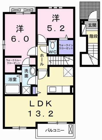 グランハピネス IV(2LDK/2階)の間取り写真