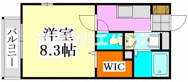 ブラン ラトゥールII(1K/2階)の間取り写真