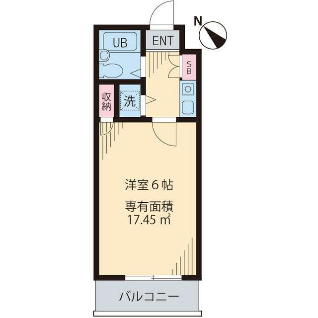 パークハイム桜新町(1K/4階)の間取り写真