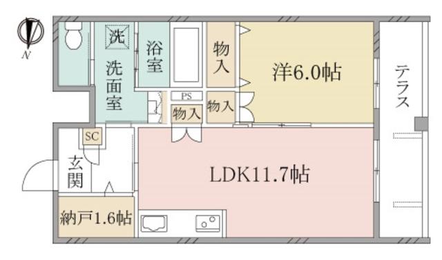 ヘーベルヴィレッジ堀ノ内(1LDK/2階)の間取り写真