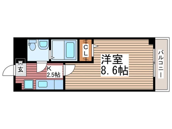 FLAT ONE(1K/3階)の間取り写真