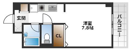 アルテ曽根(ワンルーム/2階)の間取り写真