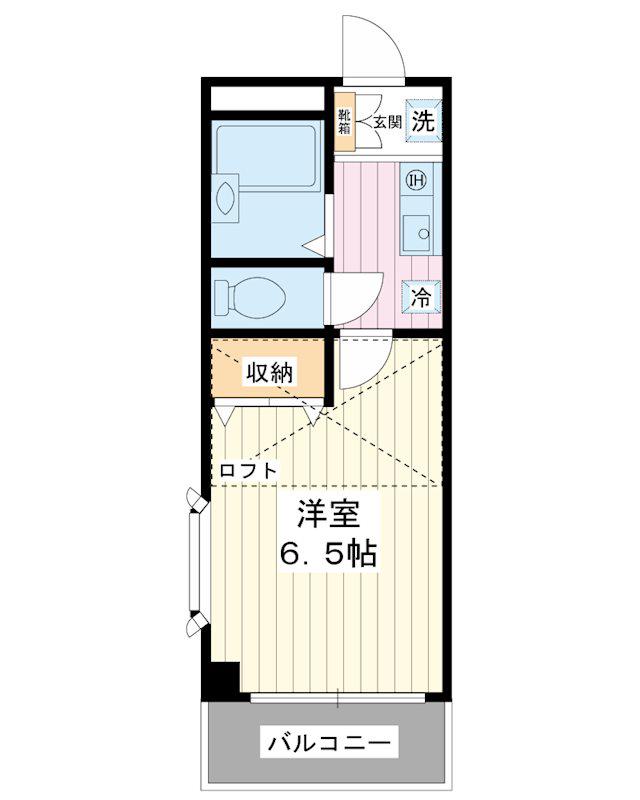 ベルメゾン(1K/2階)の間取り写真