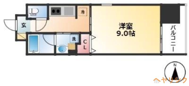 花の木ライズ(1K/2階)の間取り写真
