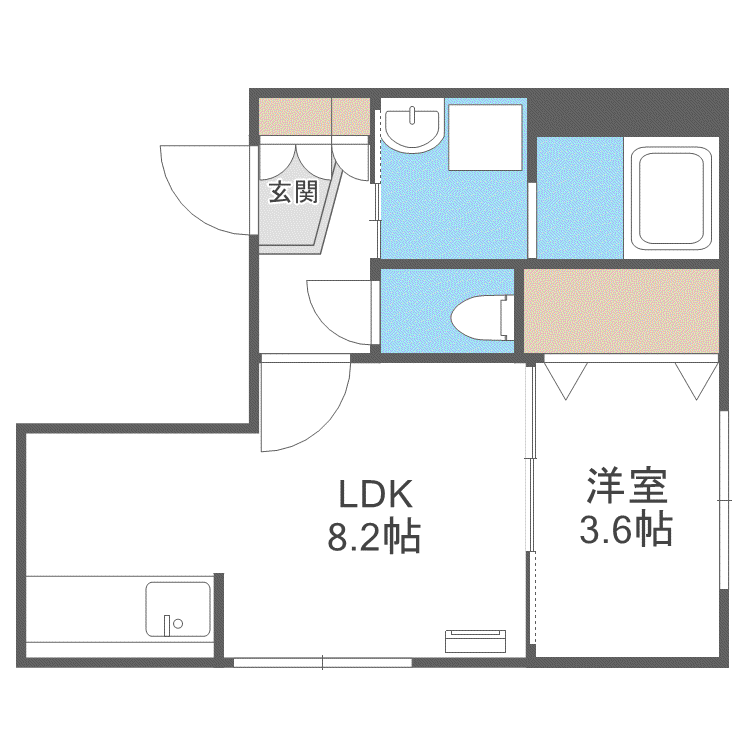 ベルコート本郷(1LDK/2階)の間取り写真