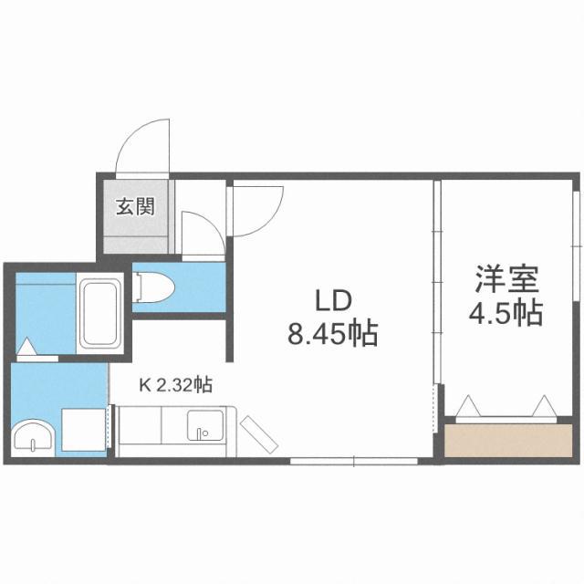 URANOSN13 ウラノスN13(1LDK/4階)の間取り写真
