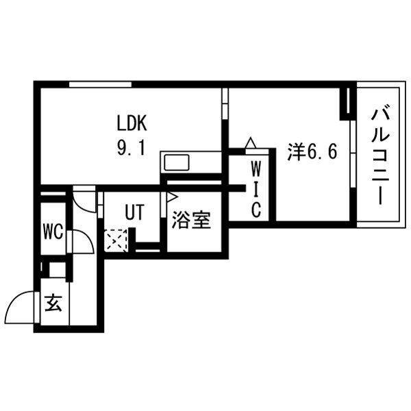 LEGALO伏見(1LDK/2階)の間取り写真