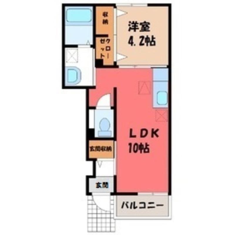 ティエラ(1LDK/1階)の間取り写真