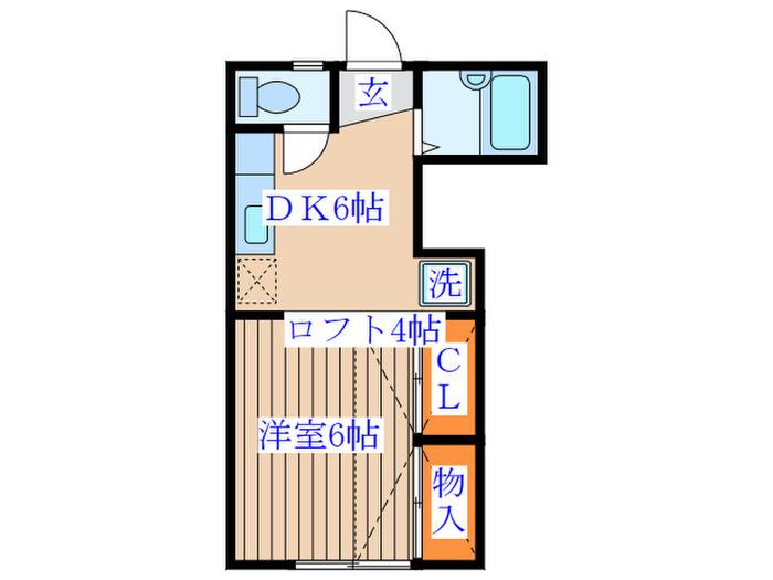 ガーデンハイツ栄第2(1DK/1階)の間取り写真