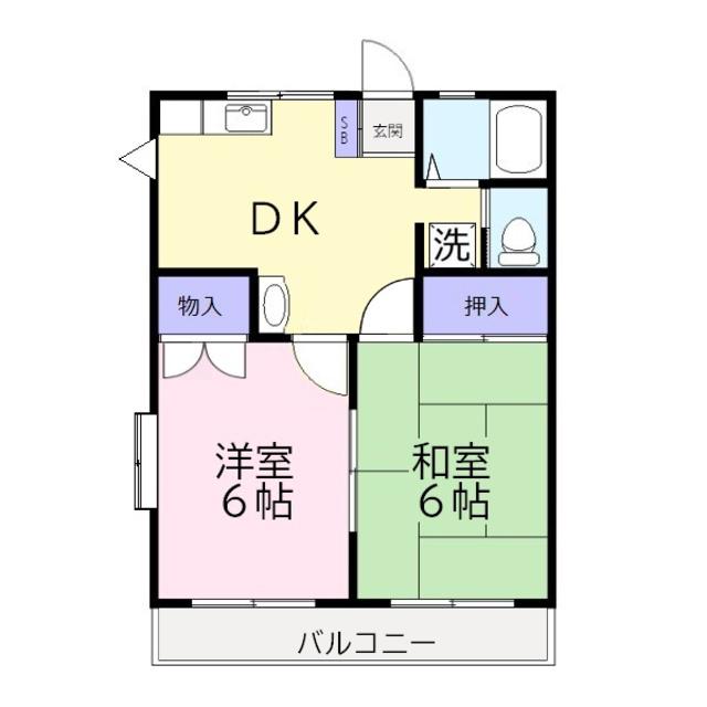 クレール44(2DK/1階)の間取り写真