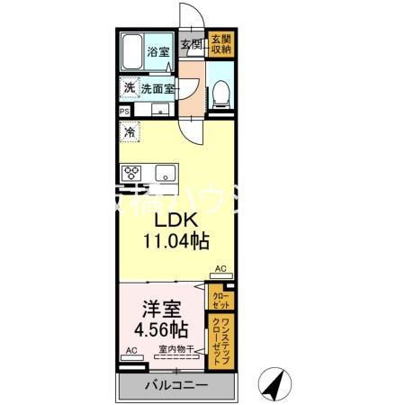 エクセリア赤塚(1LDK/2階)の間取り写真