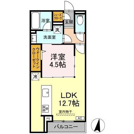 フォーティスMGH(1LDK/3階)の間取り写真