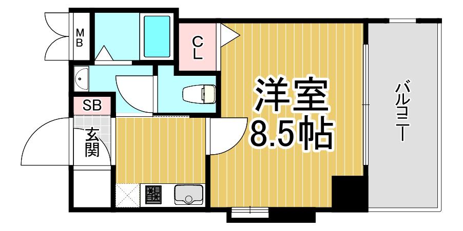 ビガ―ポリス133宝塚(1K/5階)の間取り写真
