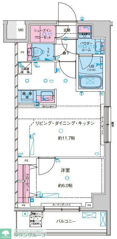 GENOVIA鐘ヶ淵(1LDK/5階)の間取り写真